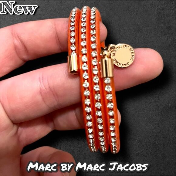 NEW NWT Marc by Marc Jacobs Wrap Bracelet – Knockout Pink with Crystals - Picture 2 of 5